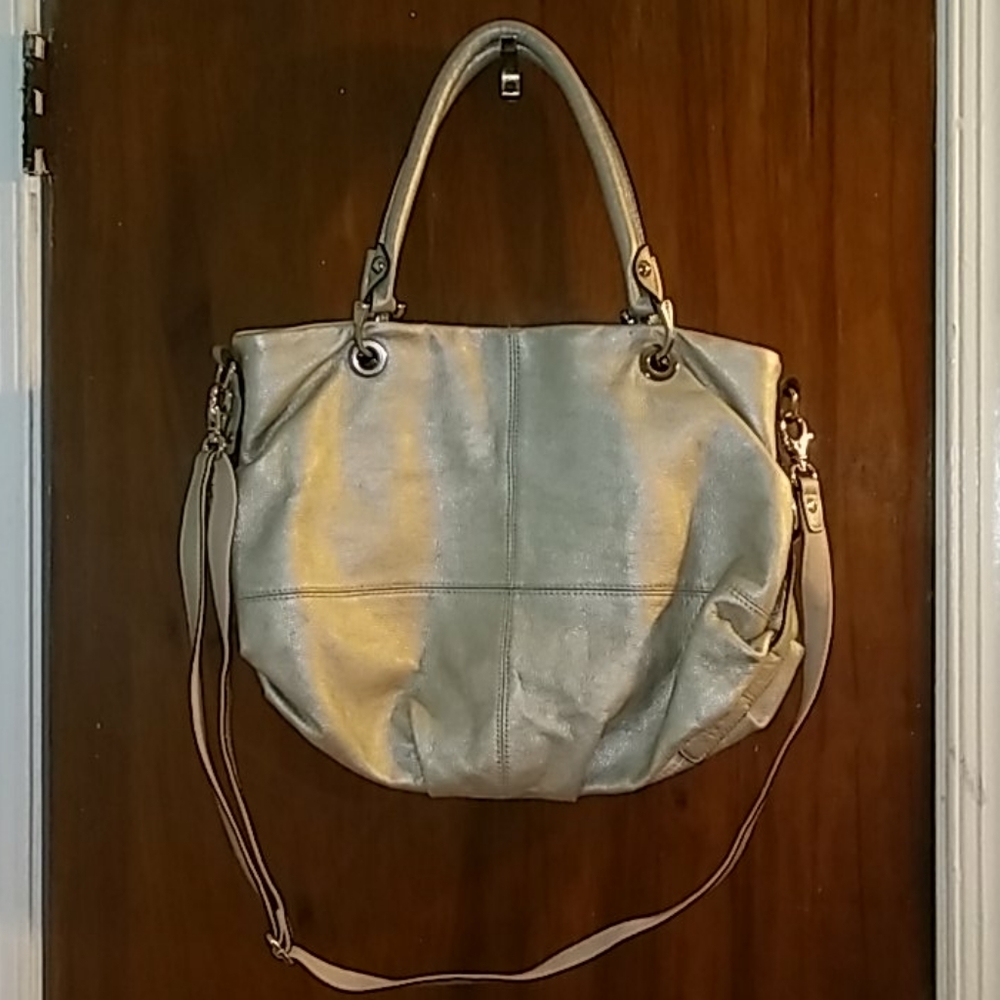 *FINAL PRICE* Tignanello X-Large Metallic Silver Hobo Bag